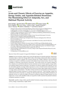 Acute and chronic effects of exercise on appetite, energy intake, and ...