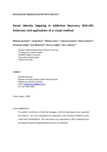 Social identity mapping in addiction recovery (SIM-AR): extension and ...