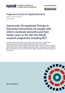 Community Occupational Therapy in Dementia intervention for people with ...