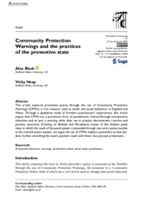 Community Protection Warnings and the practices of the preventive state ...